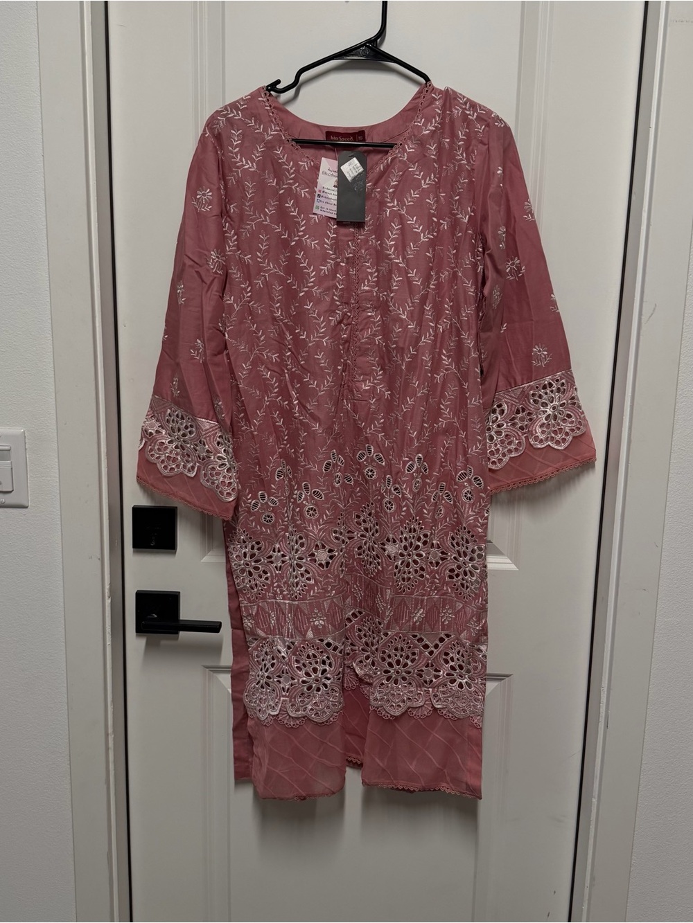 Bin Saeed 3 piece Pink Embroidered Pakistani Suit Eid Party Wear Size 16
